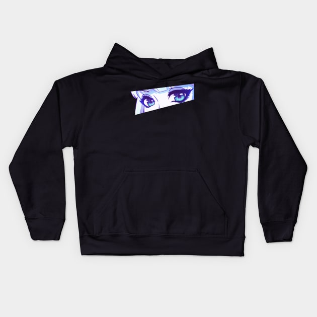 Anime Eyes (blue) Kids Hoodie by Leo